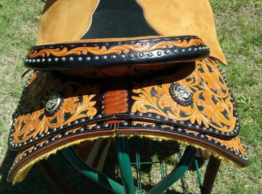 Handmade Genuine Leather Horse Western Saddle Floral Barrel racingHorse Riding Products Custom Durable Custom Sizes IN;34648