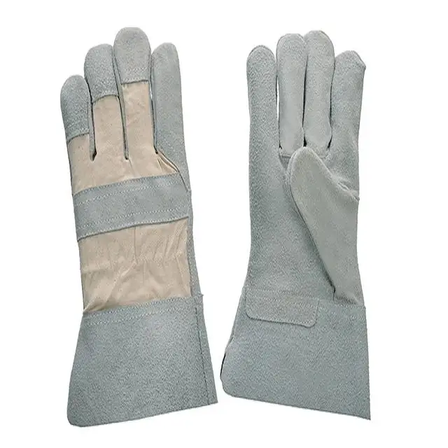 Wholesale Cowhide Leather Welding Work Gloves Industrial Labor Safety Machinist Hand Protective Anti-Cut Anti-Heat
