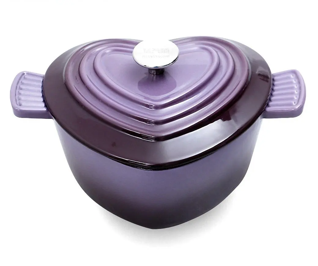 Enameled Cast Iron Dutch Oven 3.2 Quart Casserole Dish with Dual Handles and Lid Professional Cookware Crock Pot for Cooking