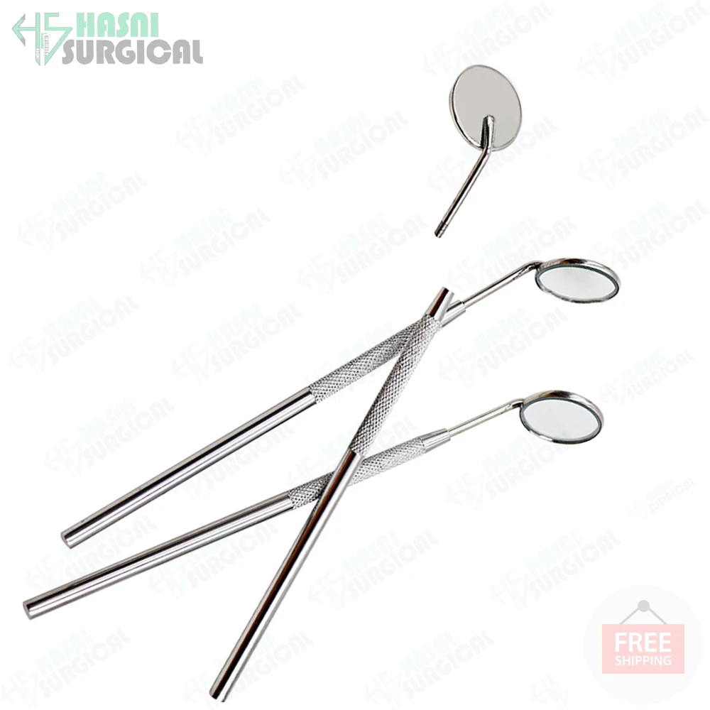 Dental Mouth Mirror Stainless Steel Dental Mirror with Handle Black White Blue Pink Yellow Manual