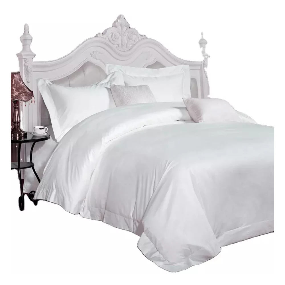 New Arrival Best Price 100% Cotton Bed Sheets White Hotel Bed Sheet Flat  King Size  Resistant Hotel Bed Sheets Set For Adults