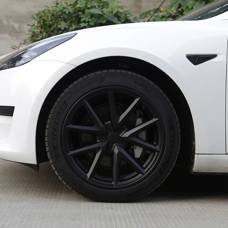 wholesale custom spinning car chrome hubcap tesla model 3 hubcaps 18inch wheel cover for tesla model 3 hub cap