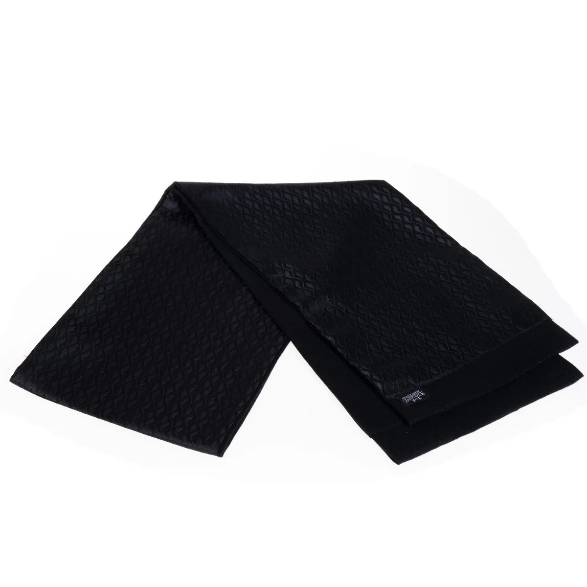 Black Leaves Design Jacquard and Paisley Designer Made Man Made Silk Scarf Ready Stock Double Trend New Season