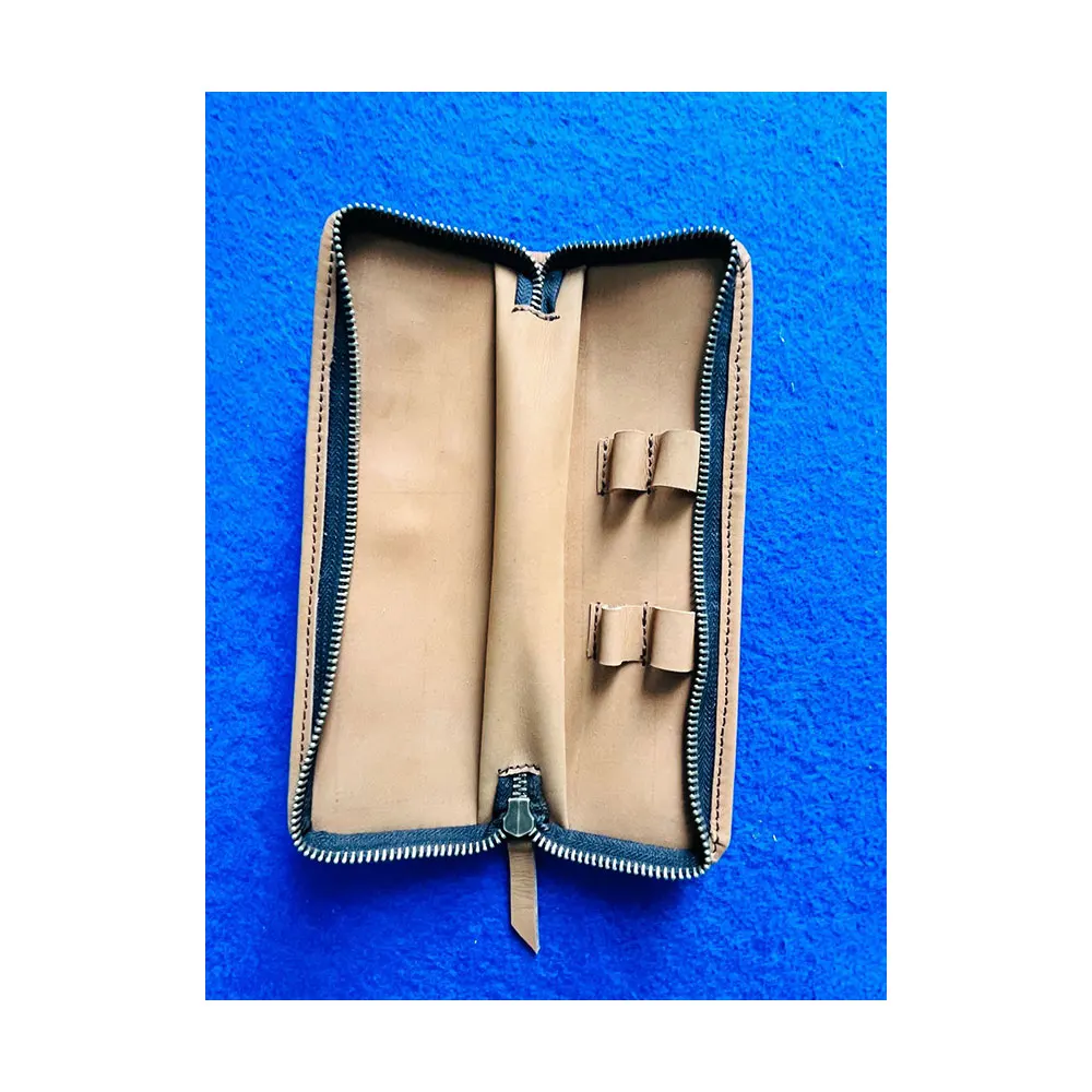 Pen Holder Zip Pouch Leather Pen Holder Handmade Pure Leather Pen Case Available Customized Designs and Size