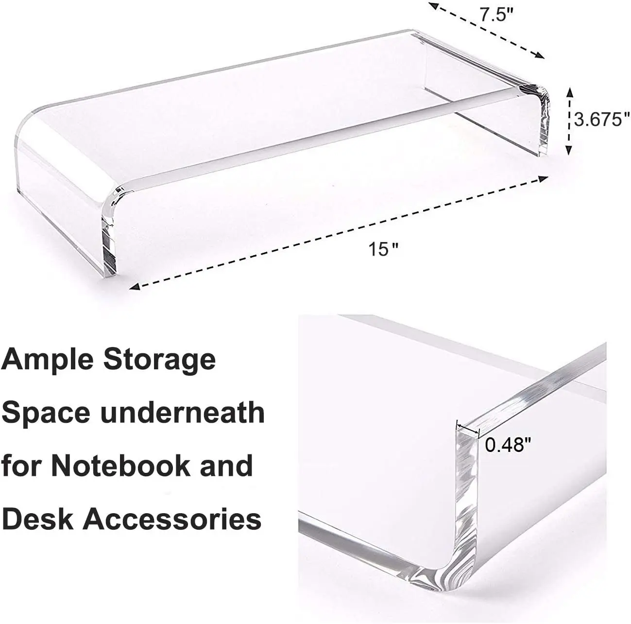 Прозрачная акриловая подставка для ноутбука домашнего использования стойка-органайзер клавиатуры