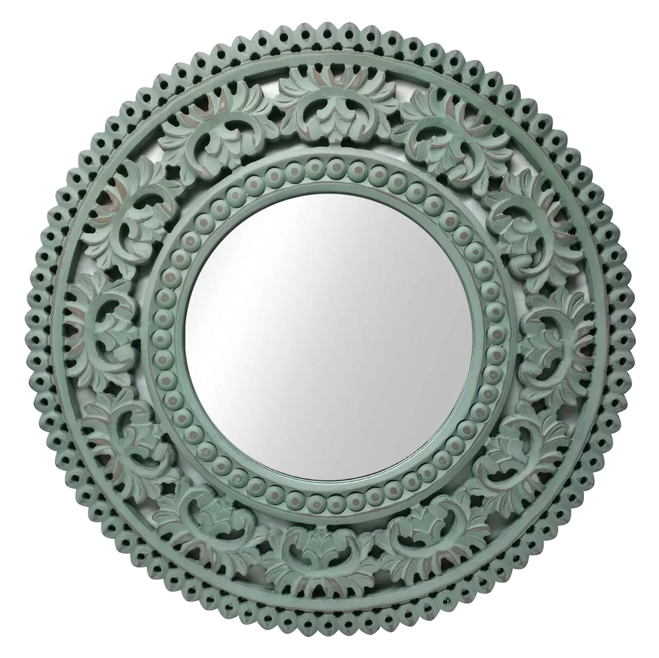 Привлекательный дизайн лучшее качество белая антикварная цветная деревянная зеркальная рама по хорошей цене круглая форма