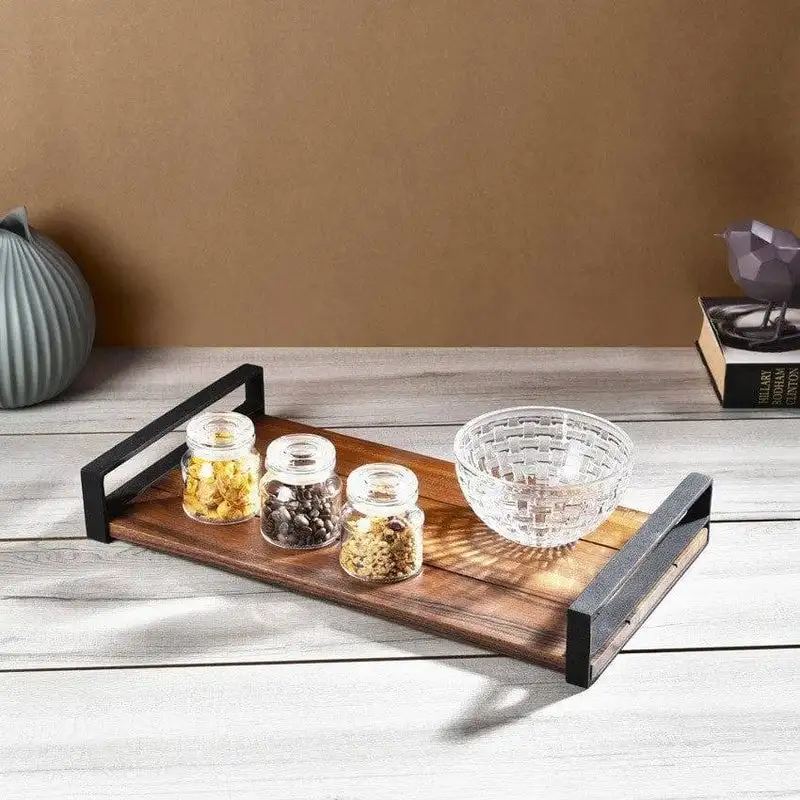 Luxury best quality wooden serving tray for hotel home restaurant