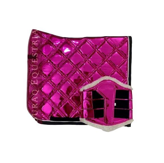 Holographic all purpose Metallic multi Color Matching Saddle Pads Brushing Boots Ear Bonnet for Horse in Affordable Price