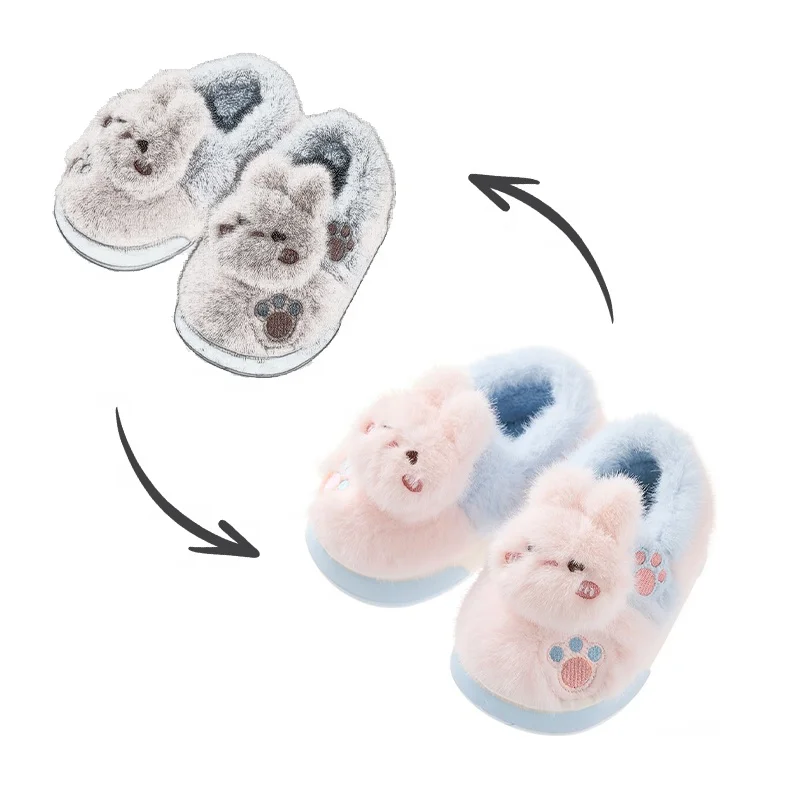 teddy bear slippers unstuffed plush skins winter slipper wholesale plush toys plush slippers for women shoes