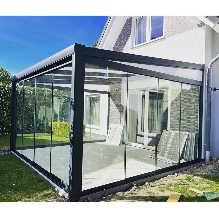 Prefabricated house Glass and Polycarbonate Veranda Extrieur Terrassendach Winter Garden