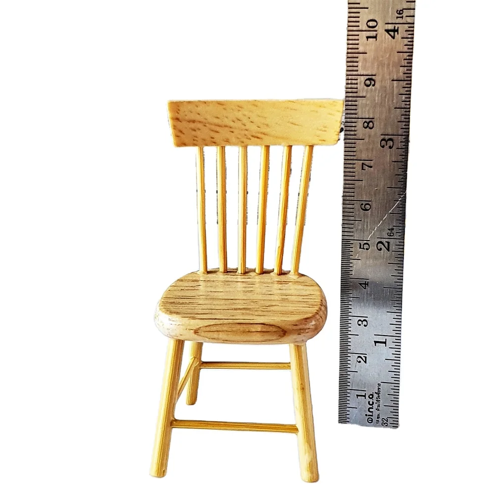 Handmade Mini Dollhouse Display Dining Table Set PVC Wood Furniture Model DIY Toy with Showcase Features