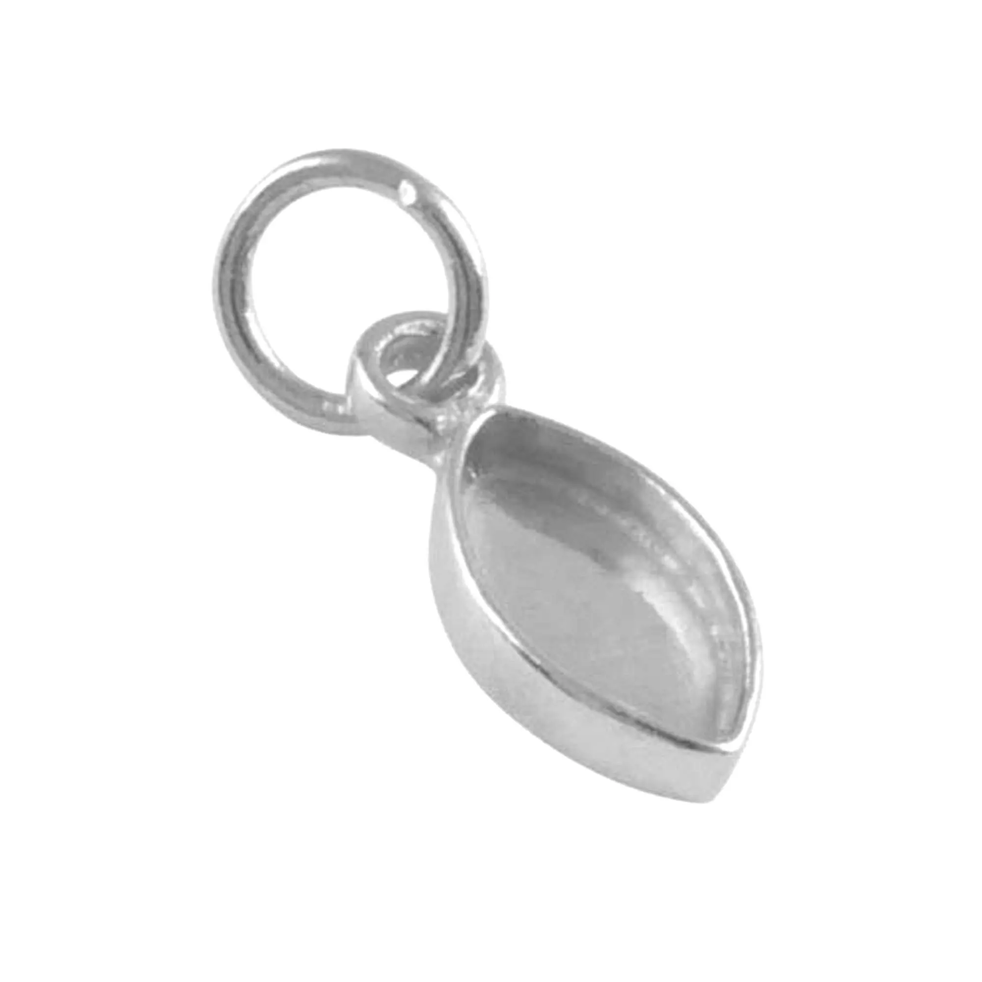 925 Sterling Silver Finding Supply DIY Collet Metal Mounting Bezel Charm Pendant Marquise 3x6mm to 10x20mm Women Bezel Setting