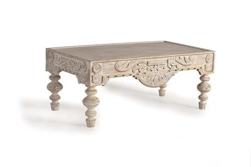 Custom furniture european-style retro do old fashion high-end carved mango wood coffee table