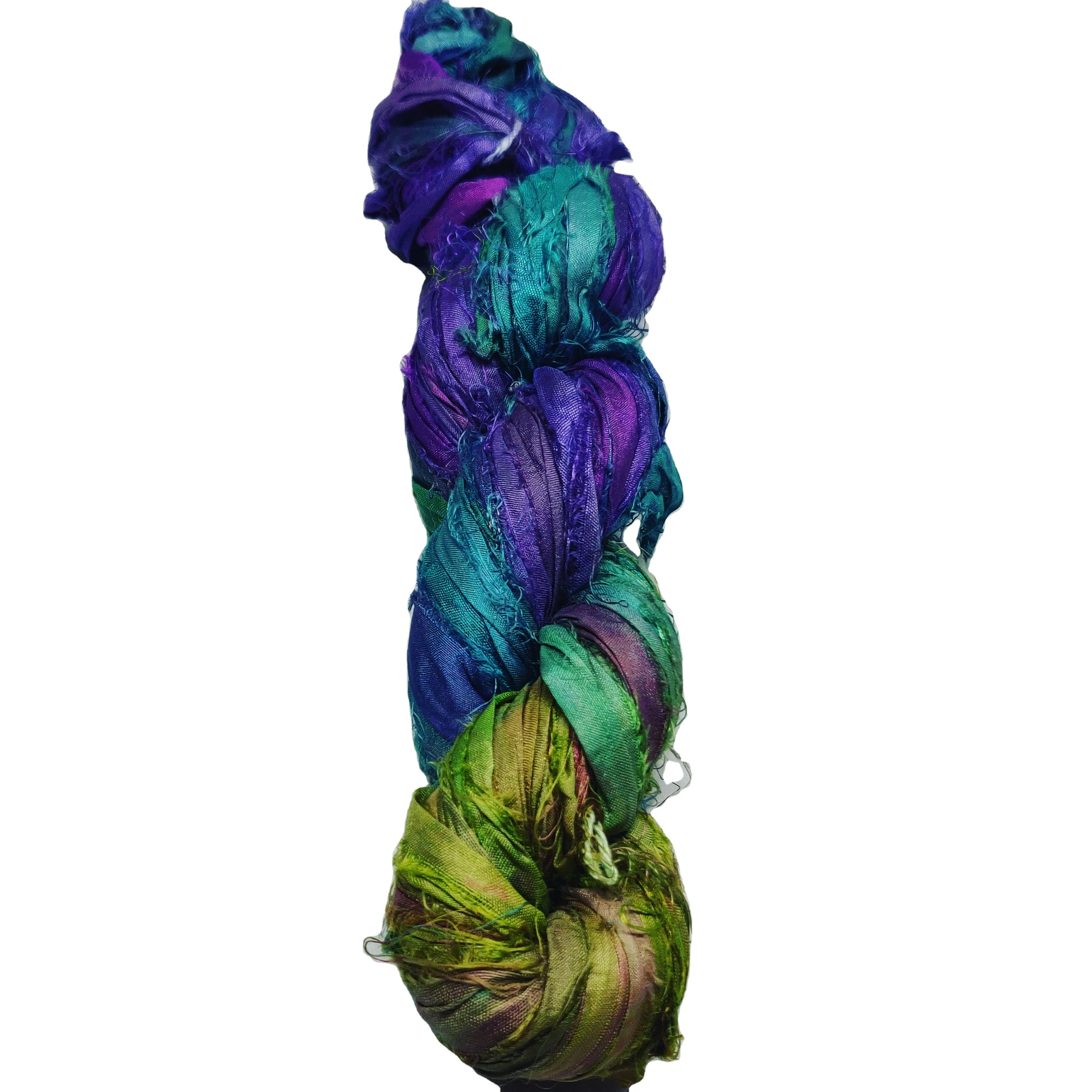 Переработанная шелковая лента сари экологически безопасная для упаковки подарков макраме вязание крючком художественное ремесло ткачество и украшения