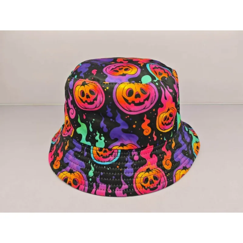 Halloween pumpkin Logo Hot Selling Plain Bucket Hat Wholesale 100 Percent Polyester Adult Kids