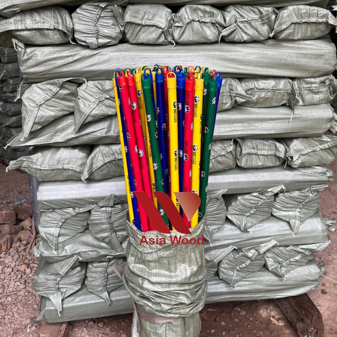 Manufacturer vacuum broom panda pvc set dustpan hand wooden broom from Vietnam Eucalyptus palos de escoba