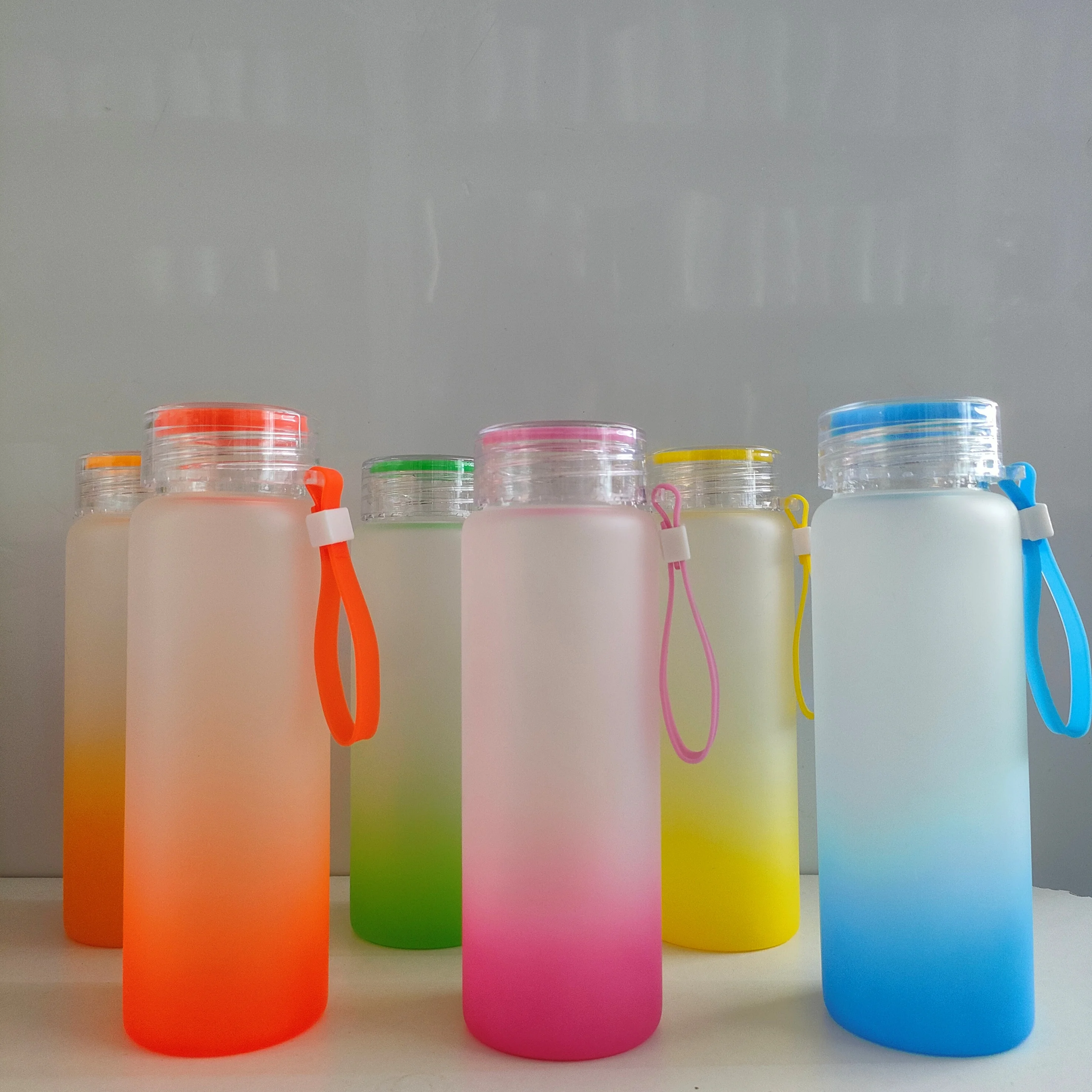 Amazon Hot Sale 17oz Sublimation Glass Frosted Mix Color Straight Cup