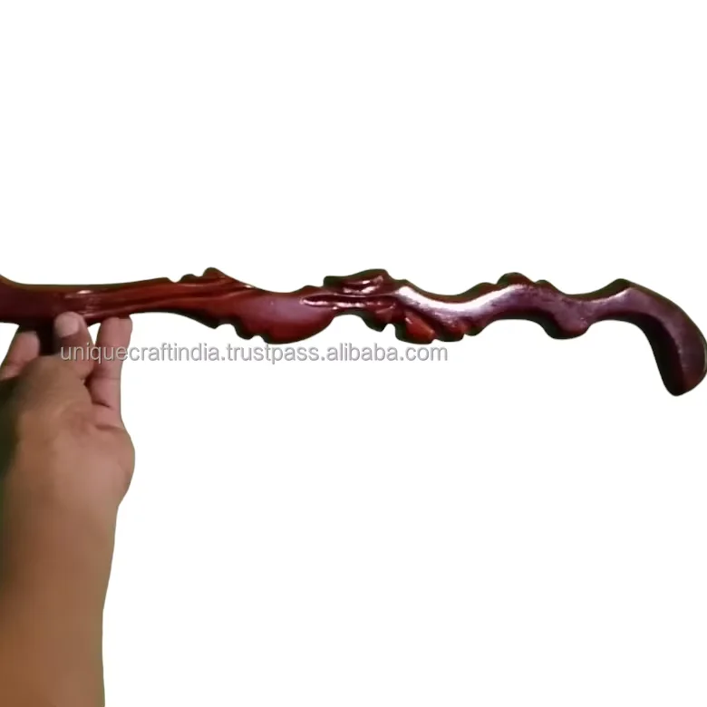 Handmade Wholesale walker old man elderly disabled handle carved solid walking sticks wood crutch cane by UCI