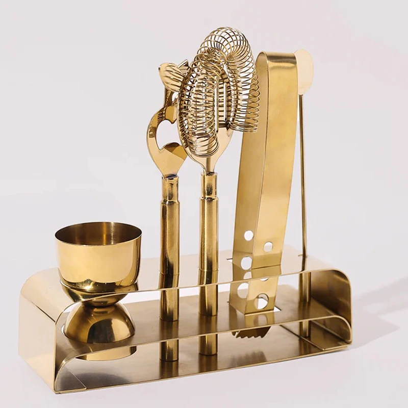 Professional Metal Barware Tools Bartender Kit Bar Accessories Jigger Cocktail Shaker Set Stainless Steel Customized  Bar Tools