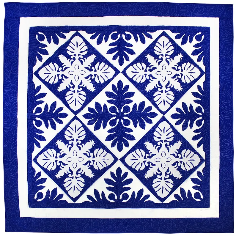 Hawaiian Sampler Design Masterpiece Finished Quilt All Hand Applique Queen cover sets customized bedlinen embroidered bedsheets