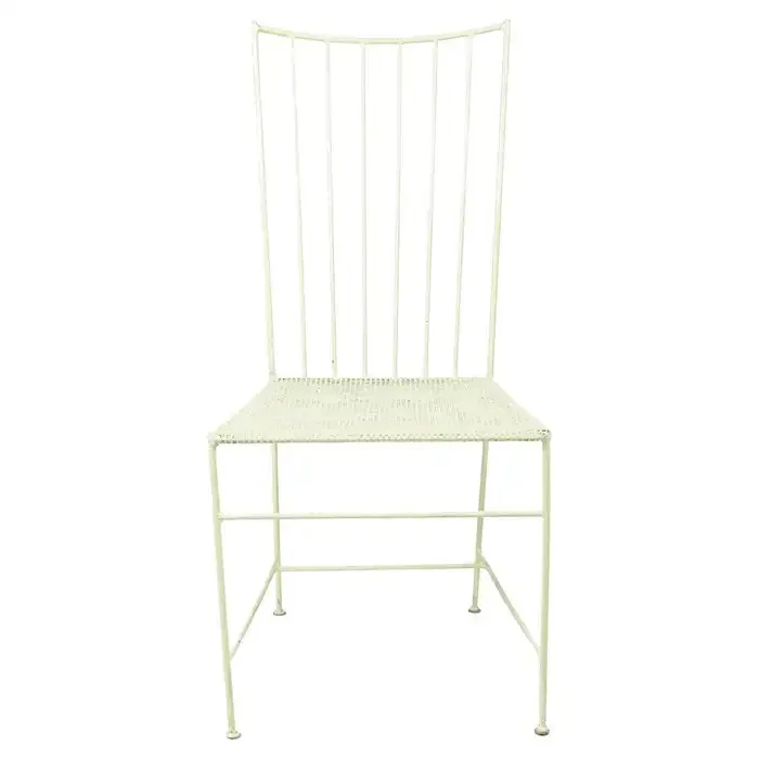 White Powder Coated Chair Home Decorative Furniture Contemporary Modern Mid Century Dining Garden Lounge Living Room