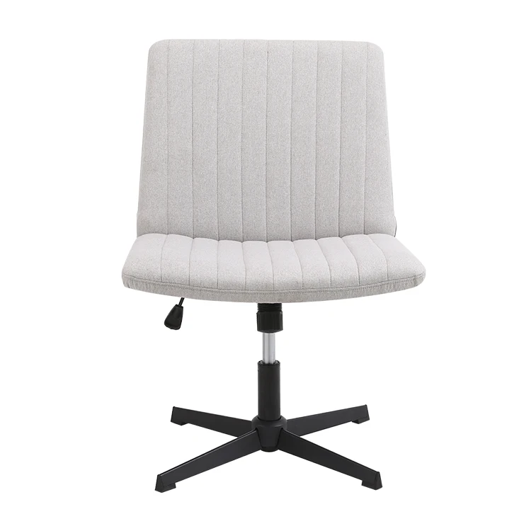 Modern Armless White Adjustable No Wheels Cross Legged Accent Chair