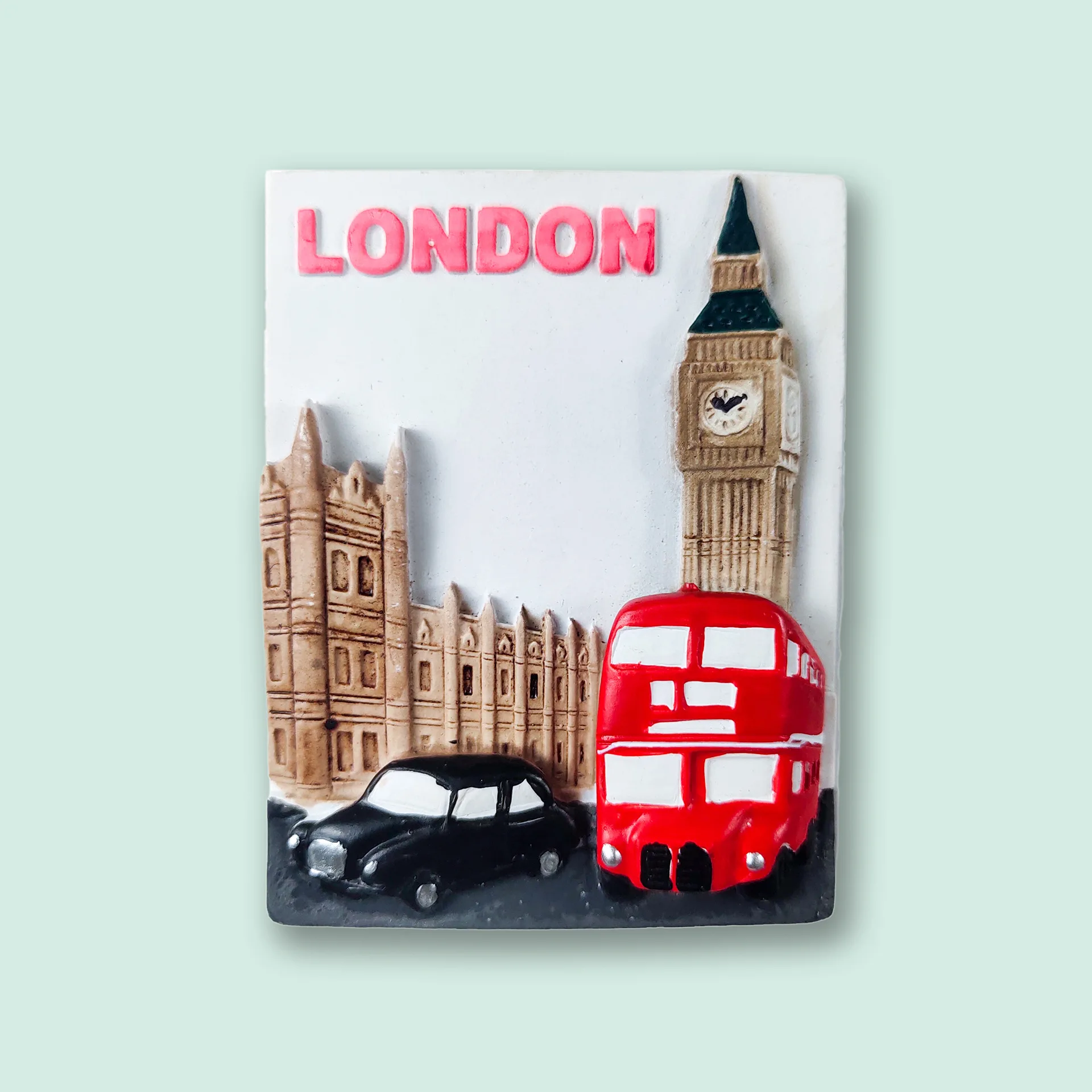 Customized Logo Buckingham Tower Bridge London Big Ben Crafts Resin Refrigerator Magnet for Kitchen Decoration