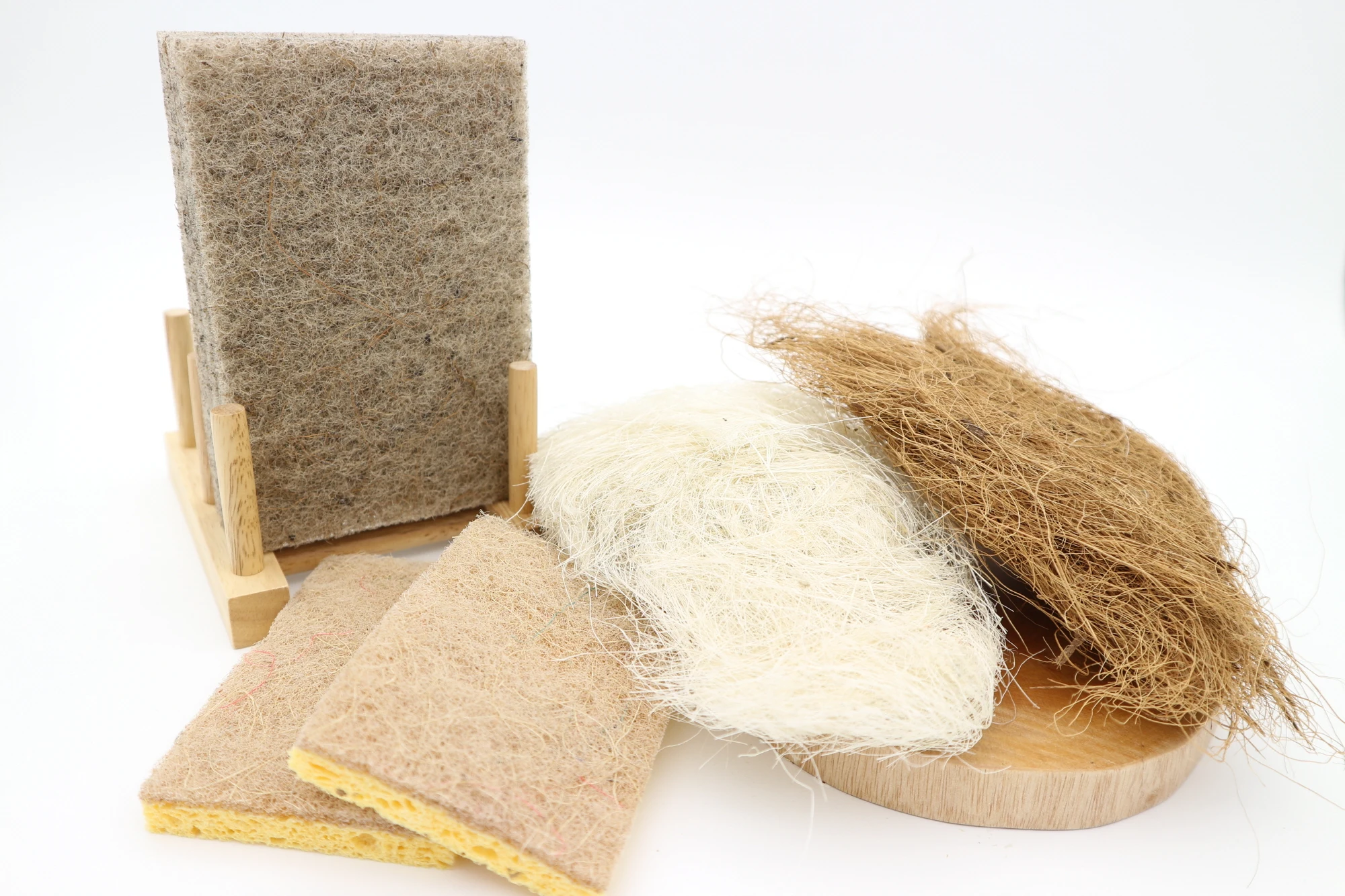 Sisal and coconut shell scouring pad House hold products, Natural material sponge, Biodegradable sponge zero waste