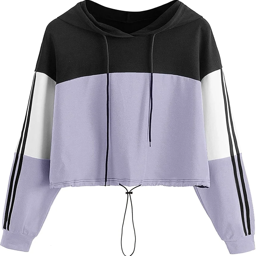 Custom OEM 100% Cotton Fleece Printing Workout Gym Custom Logo Crop Top Hoodies Women In Multi Color Hoodie For Girls