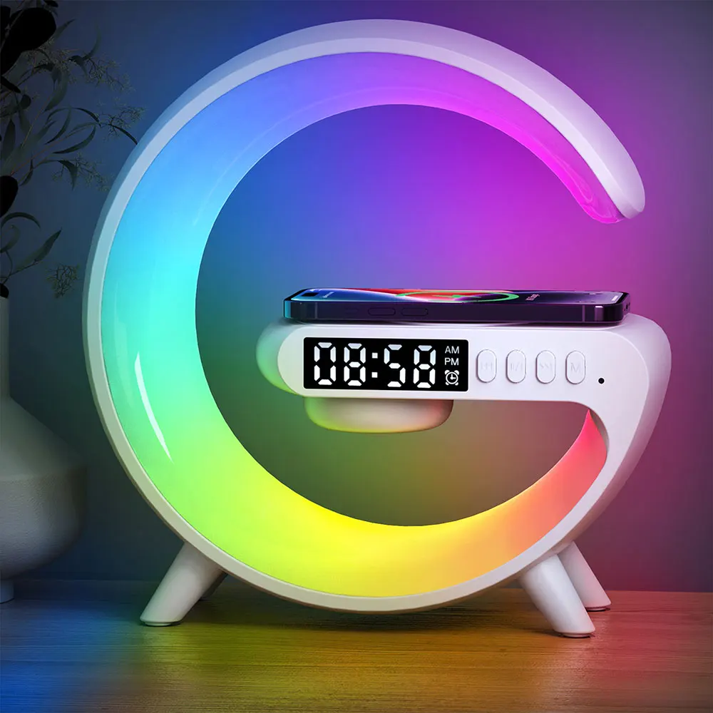 Интеллектуальный мини G-образный атмосферный ночник светодиодный Rgb беспроводной динамик сигнализация настольная лампа