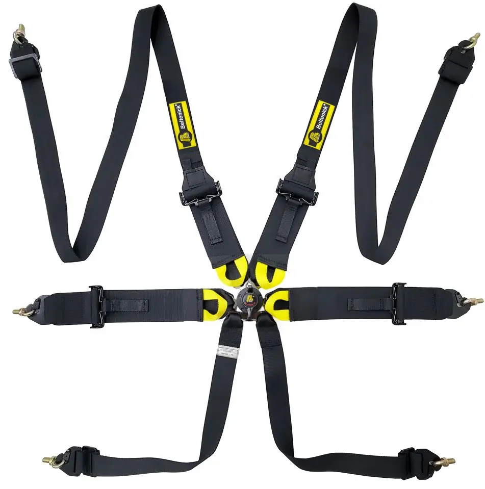 FIA 8853-2016 6 points with steel adjusters safety racing harness