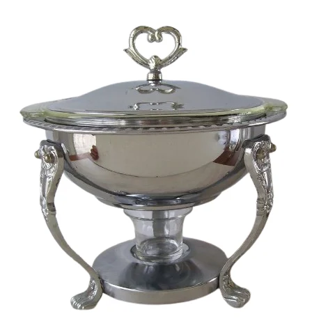 Set of Four Wedding Hotel Catering Service Chafing Dish with Stylish Stand Buffet Food Warmer Pot Dinner Table Serving Dishes