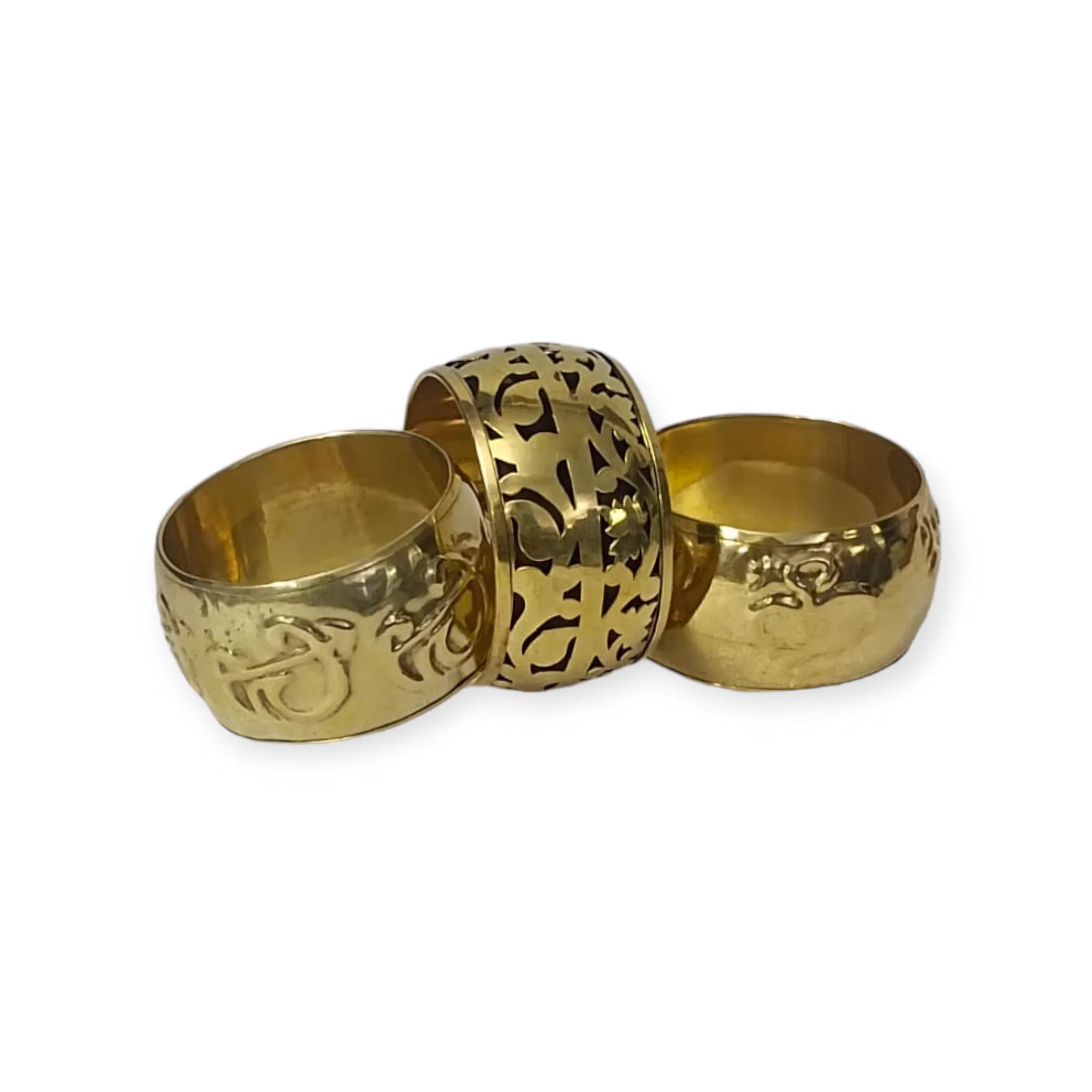 Luxury Opulent Brass Napkin Ring High Quality Handcrafted Indian Kitchenware Tissue Holder Wedding Table Decoration Flower
