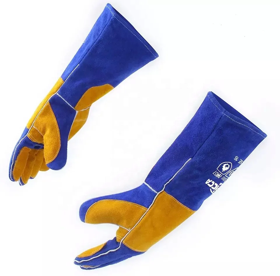 Mig Tig Welder fire retardant Animal Handling Gloves heat resistant anti cut work safety Protective Long welding gloves