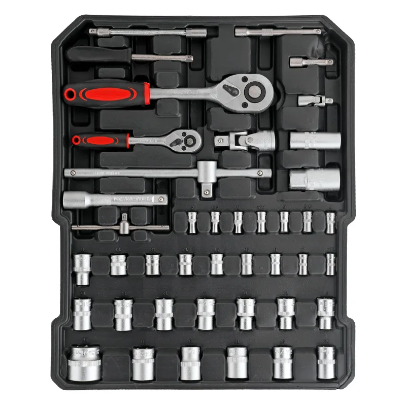 799pc Home DIY & Garage Mechanics Tool Kit Set Auto Sets in Professional Suitcase Box Cabinet Trolley Wheeled Case