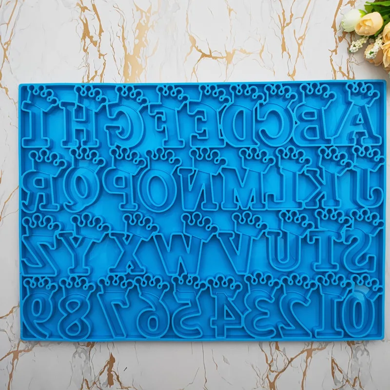 New design DIY Silicone Alphabet uppercase A-Z Letter with Crown Mold , Letter Mold Decoration Silicone Mold Crafts Accessories