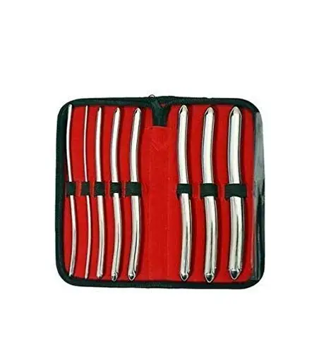 OEM High Quality Hegar Uterine Dilator Set of 8 Pcs with Pouch Diagnostic Surgical Instrument Gynecology Uterine Urethral bougie