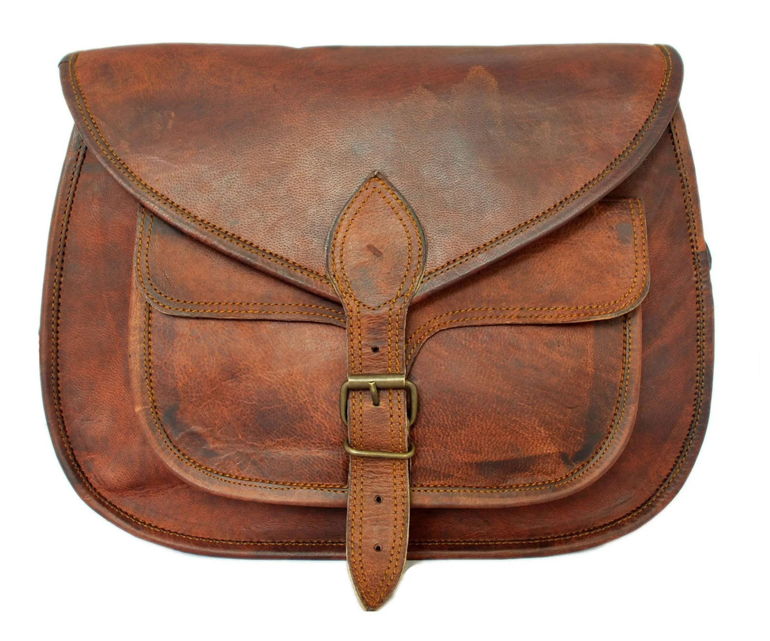 Genuine Leather Messenger Bag vintage  bag Crossbody Bags for Men and Women unisex
