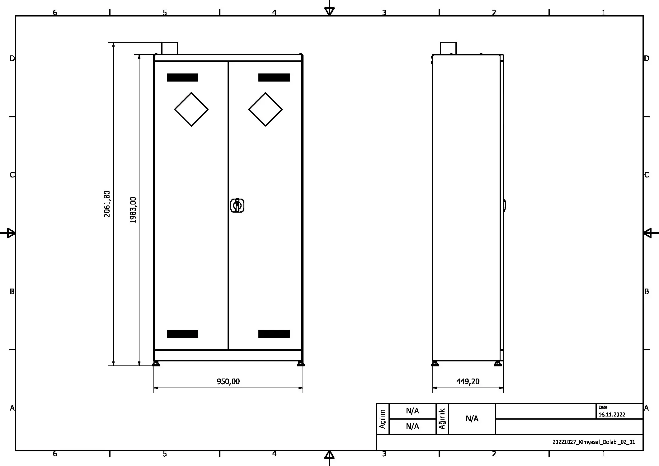 Chemical Storage Cabinet High Quality  Liquid Chemical Material Safety Cabinet Laboratory Steel Furniture