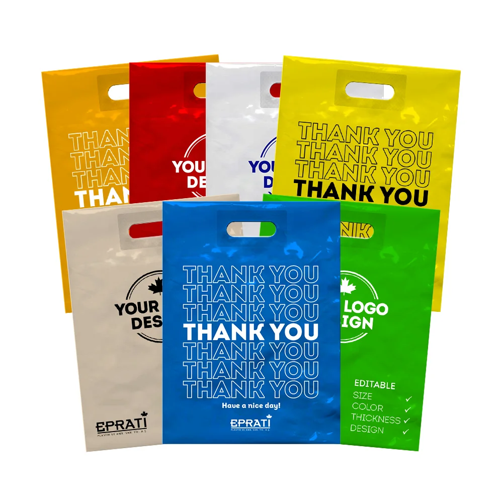 Wholesale Eco-Friendly MDPE Reinforced Die Cut Plastic Bag for shopping the Manufacturer Guaranteed from Turkey