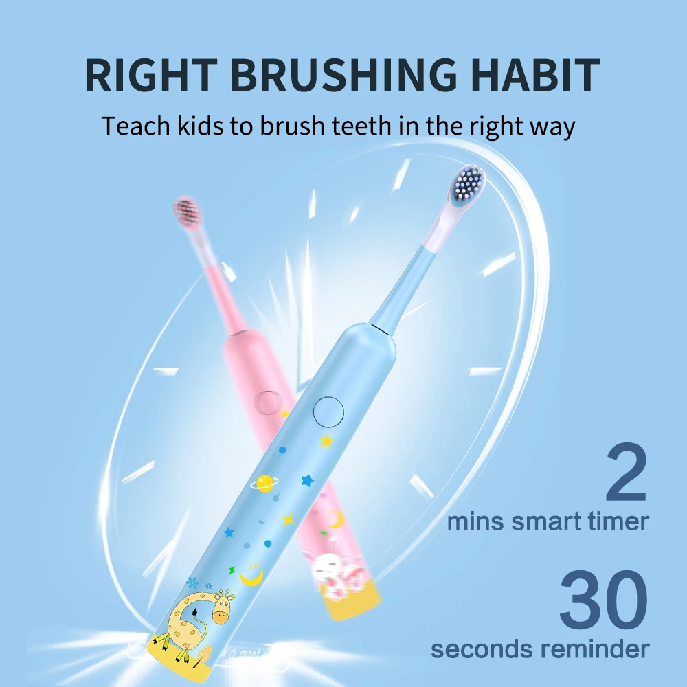 Best selling smart cartoon electric toothbrush waterproof electric toothbrush Children Soft Bristle Electric Toothbrush for kid