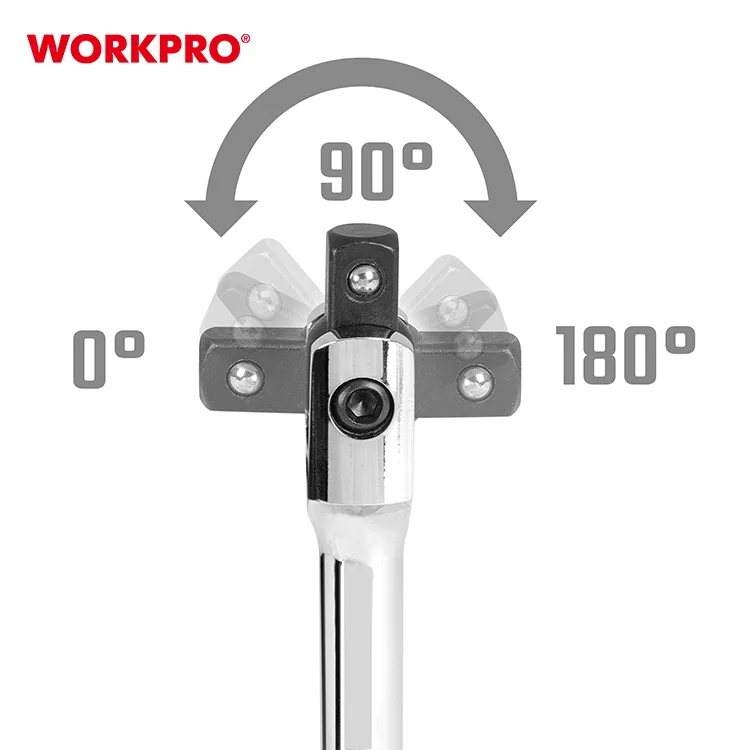 WORKPRO 123PC CR-V Steel 1/4' 3/8' 1/2' Drive Mechanics Tool Set Socket Wrench Set