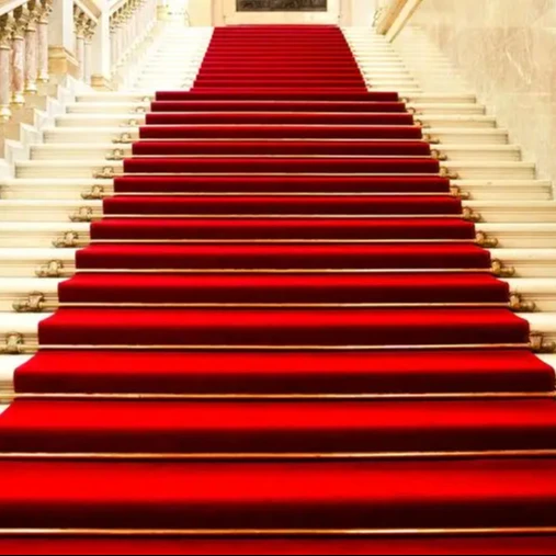 Custom Design Factory Wholesale Red Walking Stair Carpet Rolls For Wedding Nylon Machine Printed Runner Wall To Wall Carpet