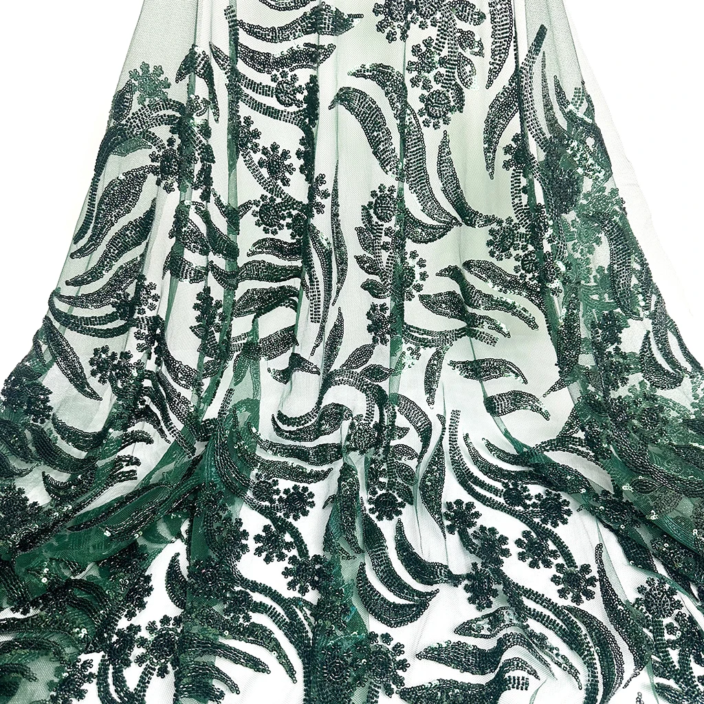 Golden Supplier Lace Fabric With Embroidery Beaded And Sequin For Wedding Dress