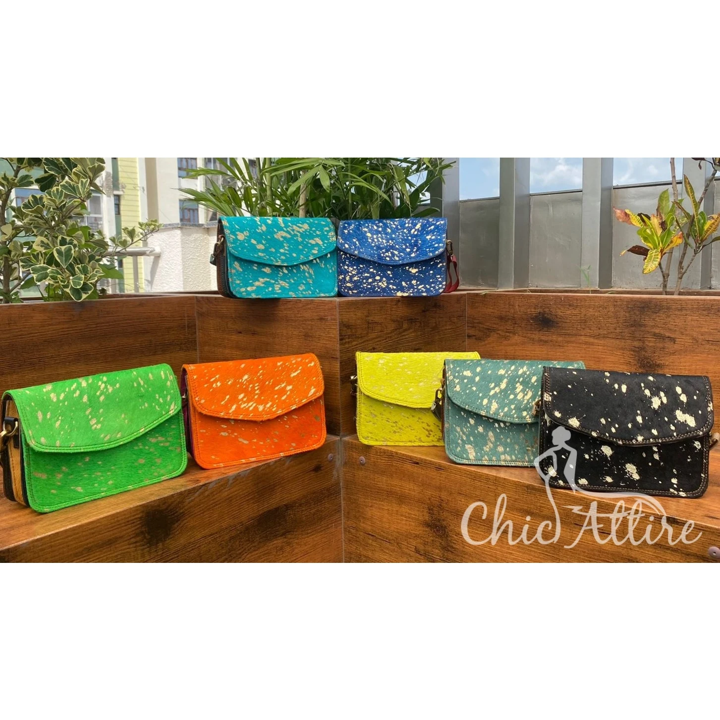 New Western Fashion Hair On Hide Metallic Crossbody Bags for Women Custom Recycled Colorful Leather Shoulder Bag Ladies Handbags