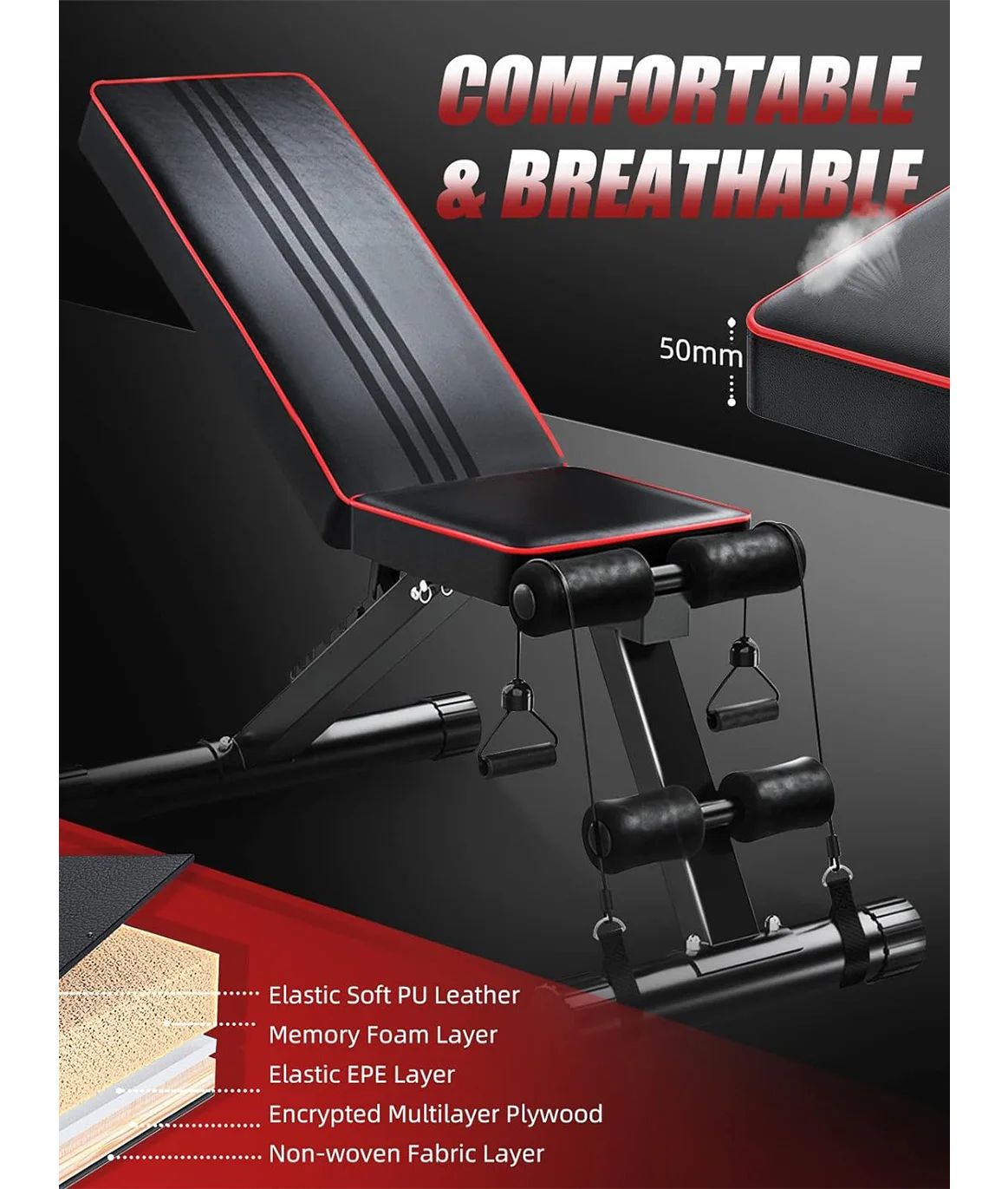 Adjustable Weight Bench - Utility Weight Benches for  Workout Foldable Incline/Decline Bench Press for Home Gym