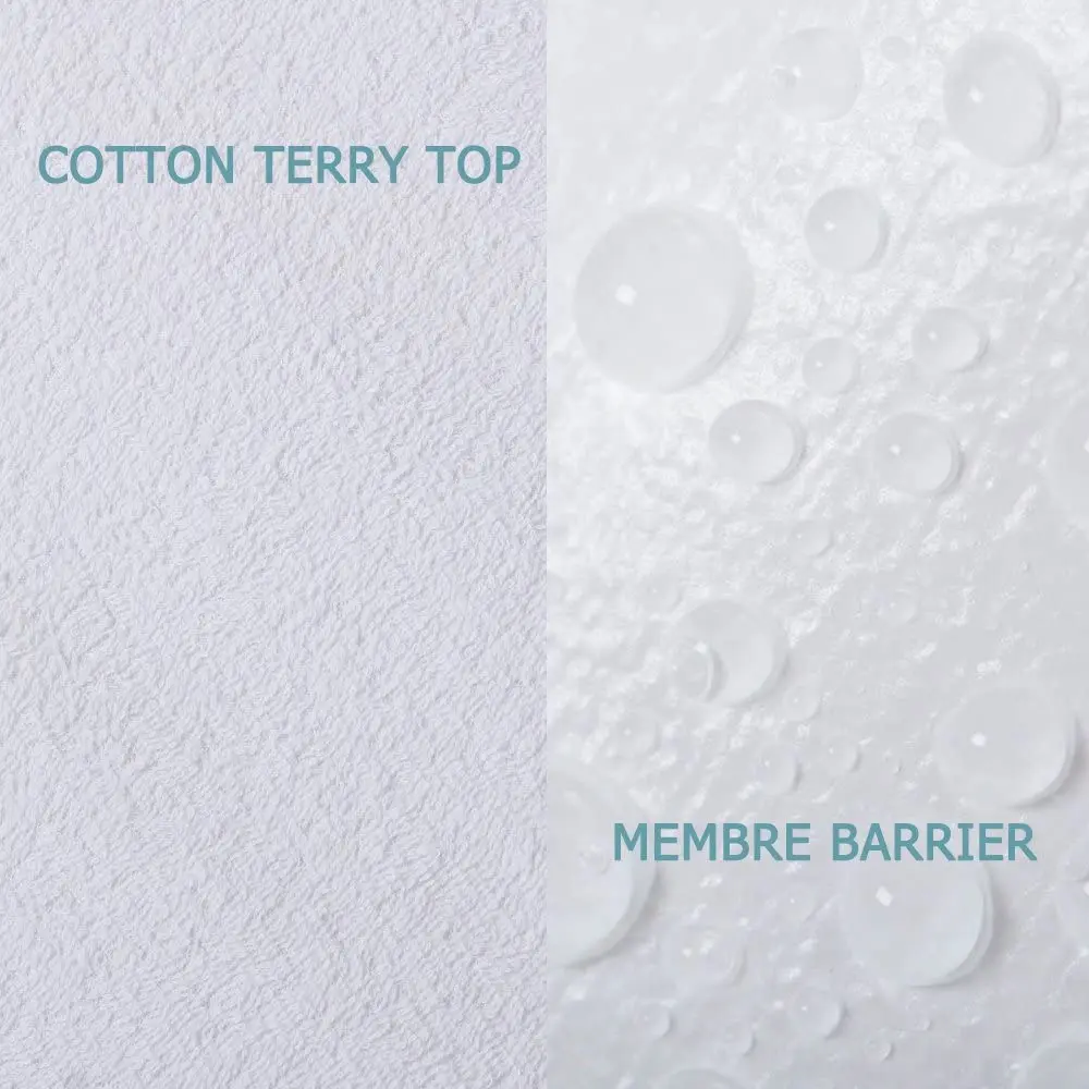 Mattress Protector Cotton Terry Fitted Bed Cover Waterproof Mattress Protector Cover