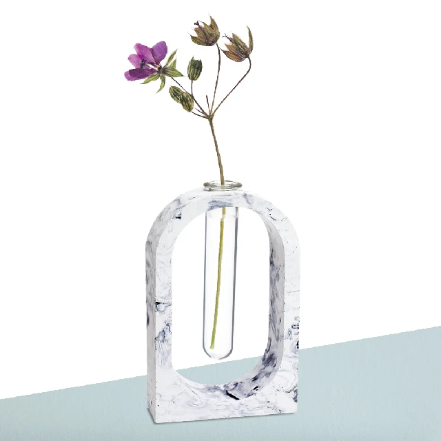 DIY marble effect concrete flower pot cement vase