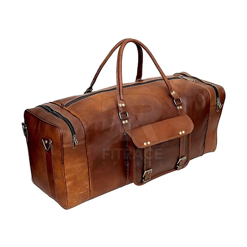 Outdoor Factory Made Leather Travel Bag Wholesale Low Moq Luggage Leather Travel Bag For Men
