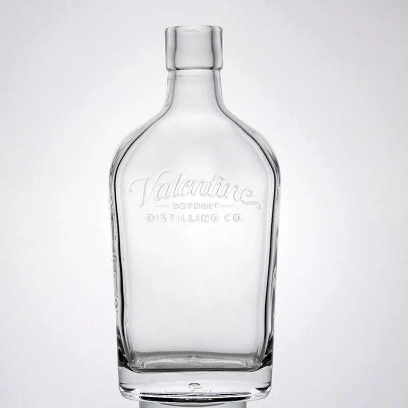 750ml Round Shape Vodka Gin Whisky Glass Liquor Bottle With Cork Stopper